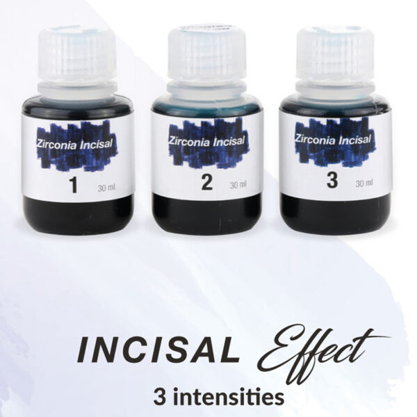 Dung dịch Zirconia Incisal Effect màu hiệu ứng cho vùng cạnh cắn, mặt nhai